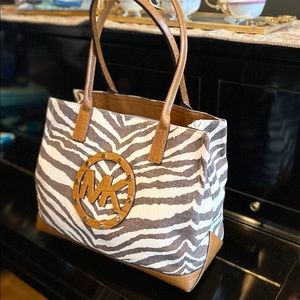Michael Kors Zebra Print Bag w/ Crocodile Leather